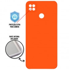 Capa para Xiaomi Redmi 9C - Case Silicone Cover Protector Laranja